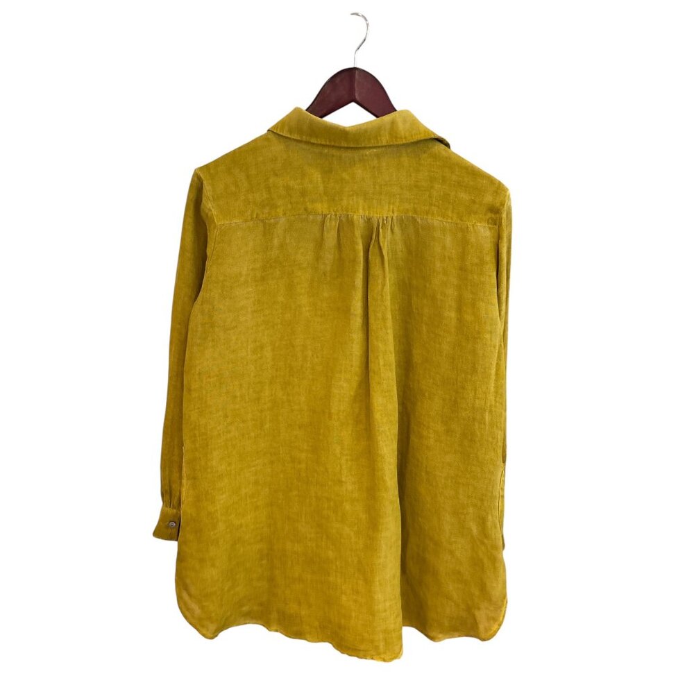 DOMA Mustard Yellow Linen Tunic Blouse | Minimalist Boho Lagom Style | Size M - Picture 2 of 7